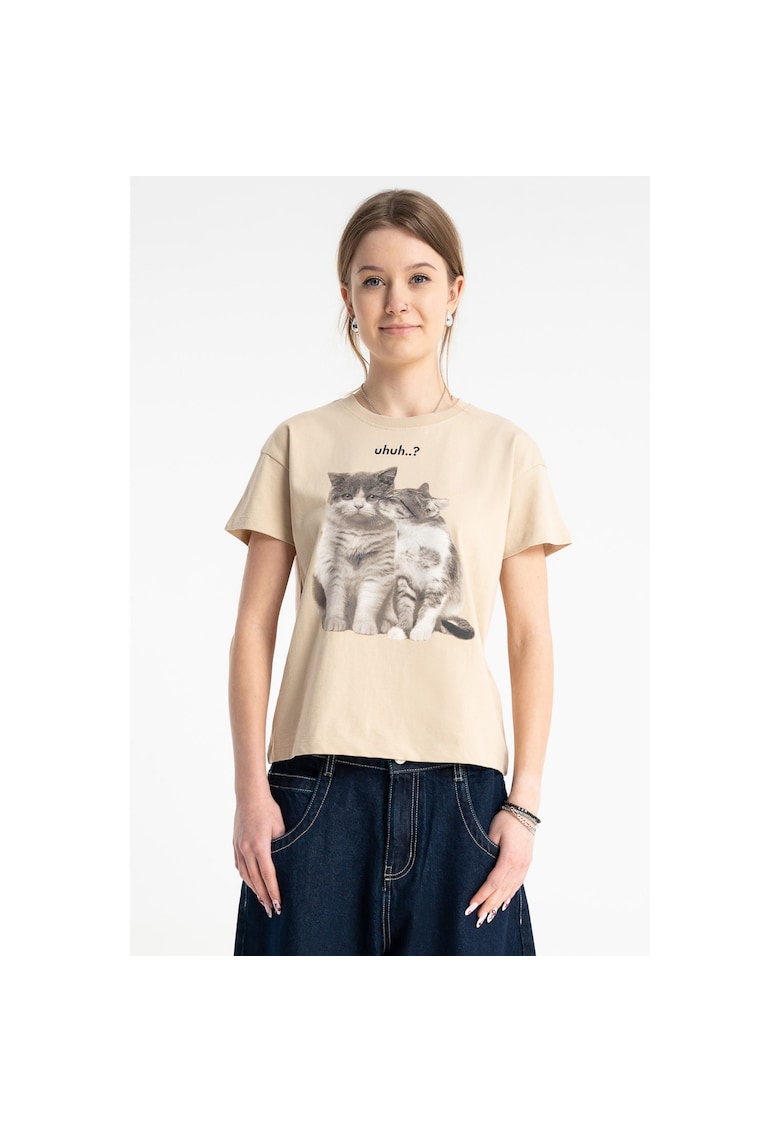 Tricou regular cu imprimeu