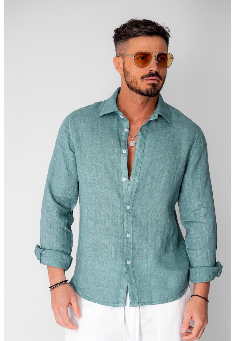 Camasa din 100% In Dark Olive 20738 - Verde masliniu inchis
