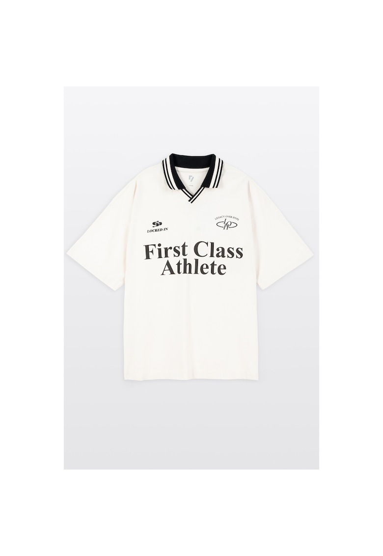 Tricou lejer cu guler contrastant