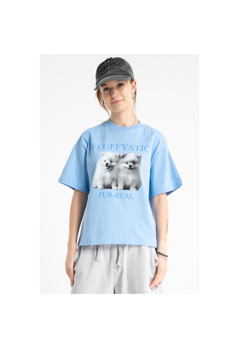 Tricou cu imprimeu grafic si text