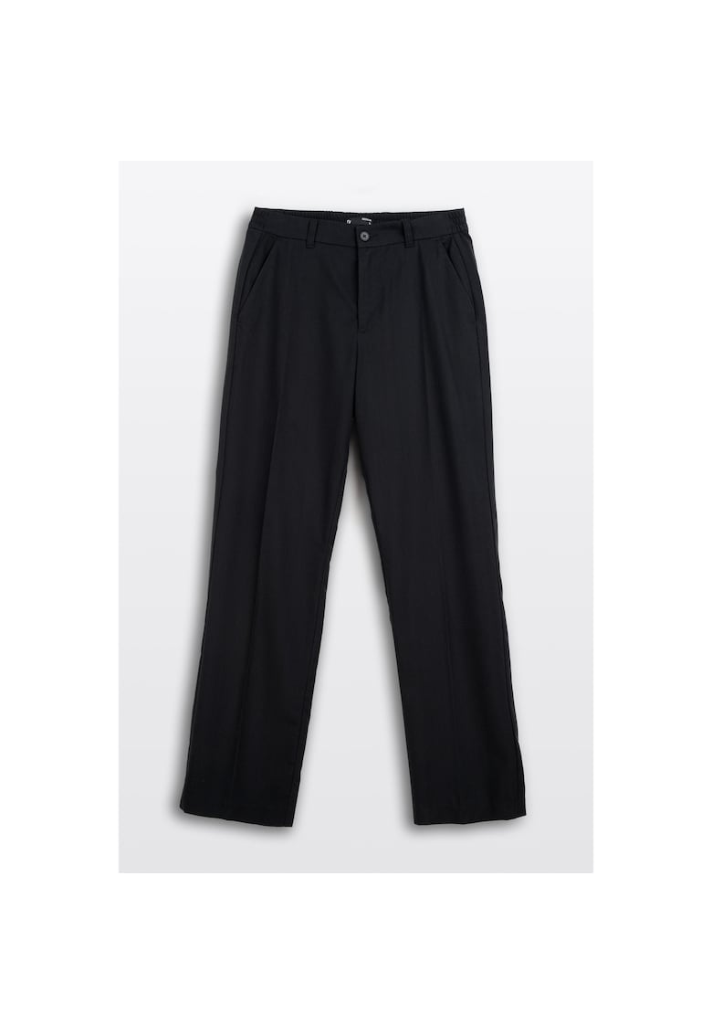 Pantaloni regular fit cu insertie elastica in talie