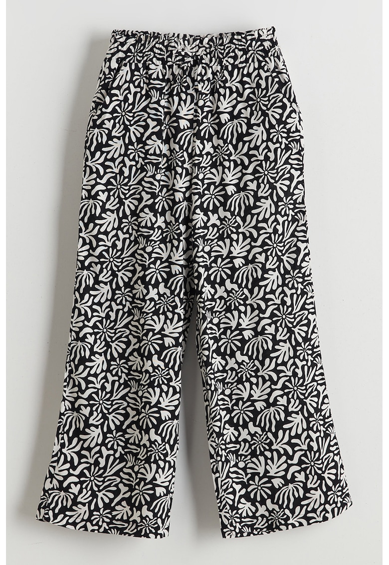 Pantaloni cu croiala ampla si imprimeu