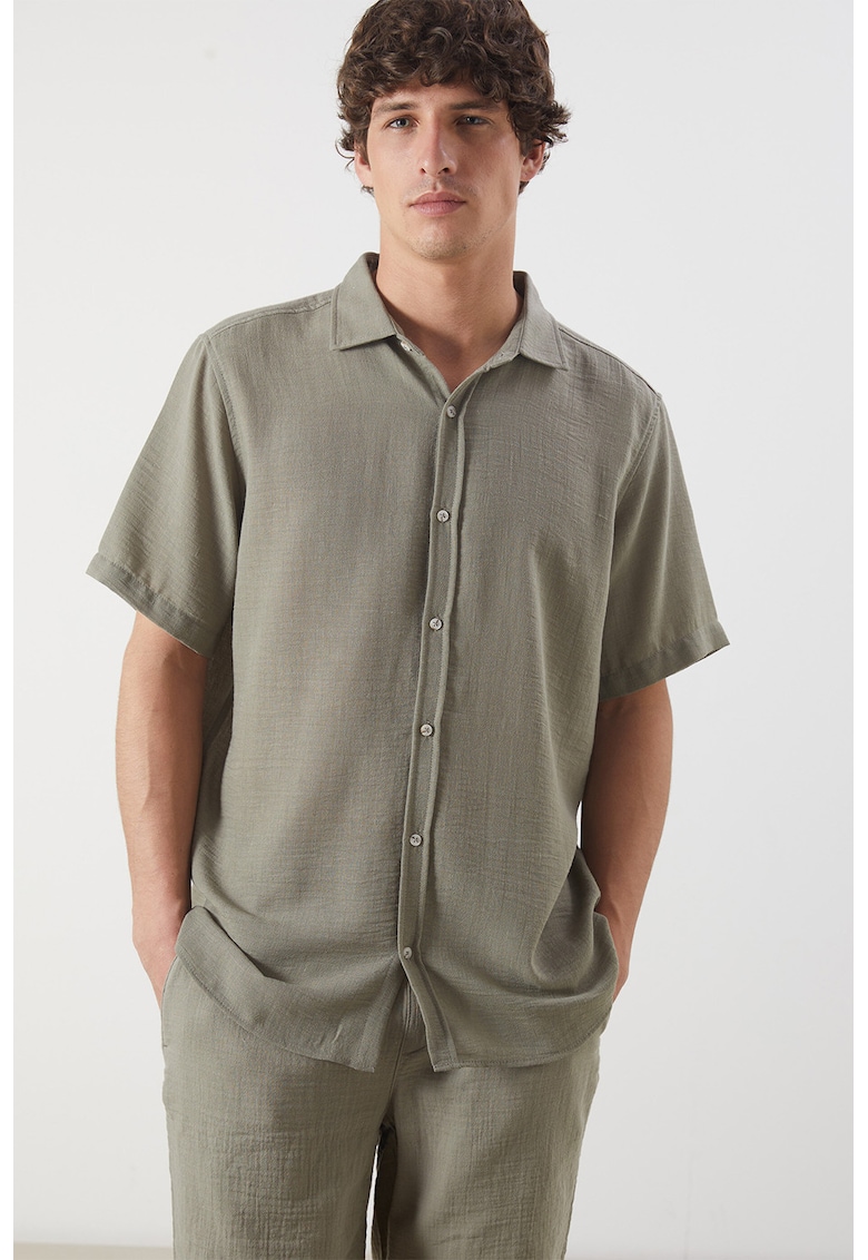 Camasa regular fit cu nasturi - Grej