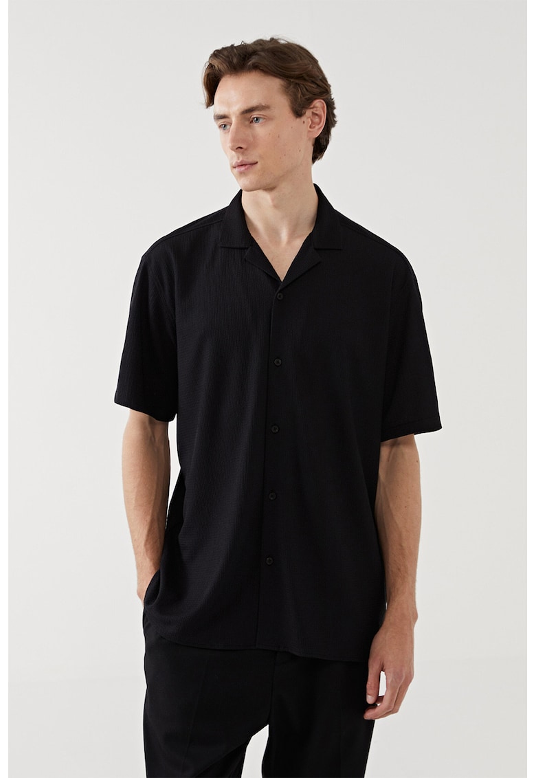 Camasa uni cu maneci scurte - Negru