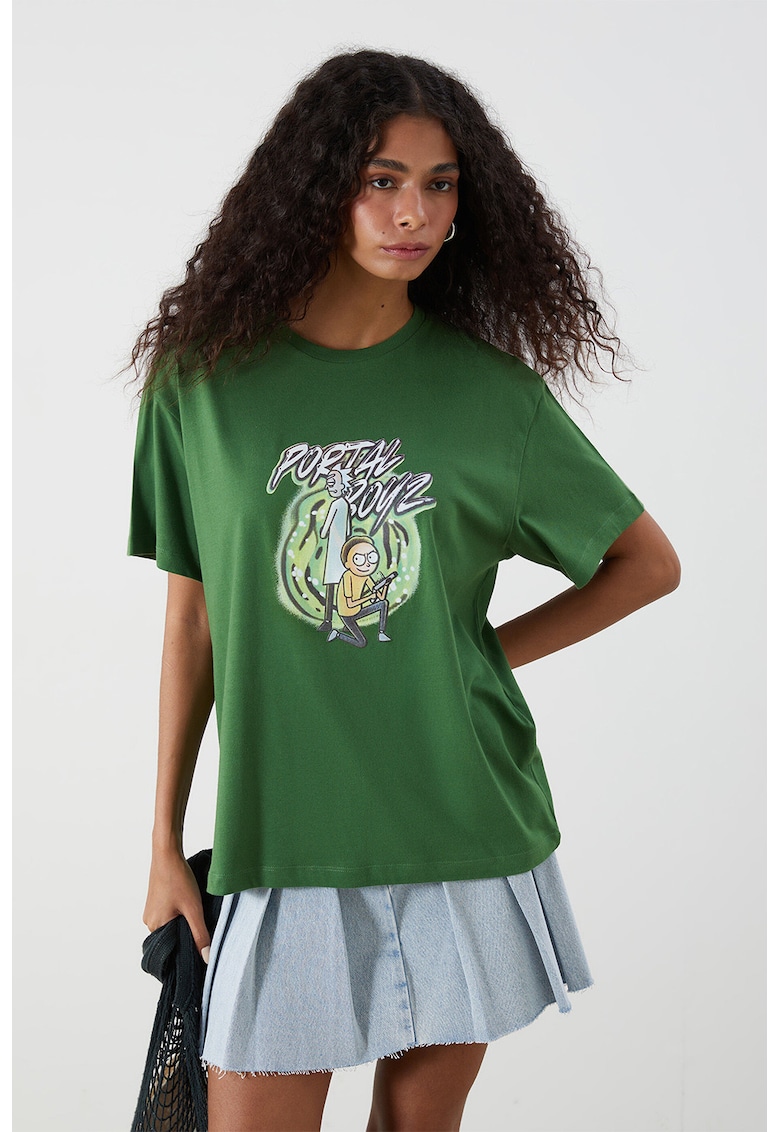 Tricou cu imprimeu cu desene - Verde