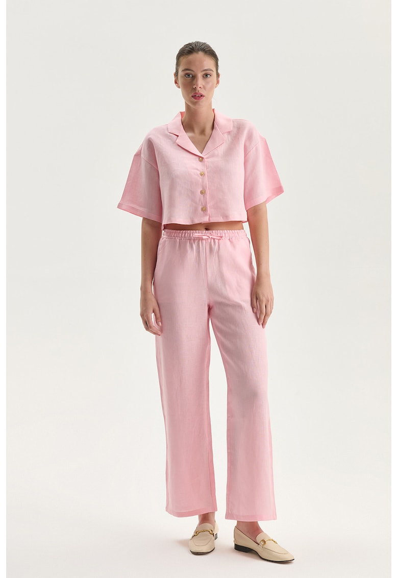 Pantaloni relaxed fit de in - Roz pastel
