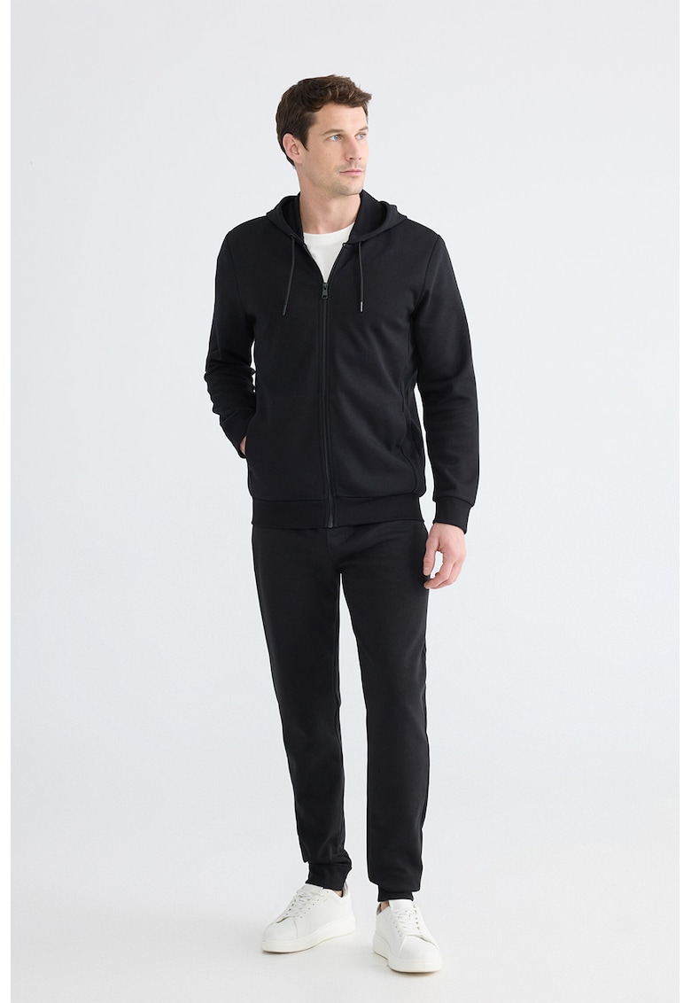 Pantaloni de trening cu snur de ajustare in talie - Negru