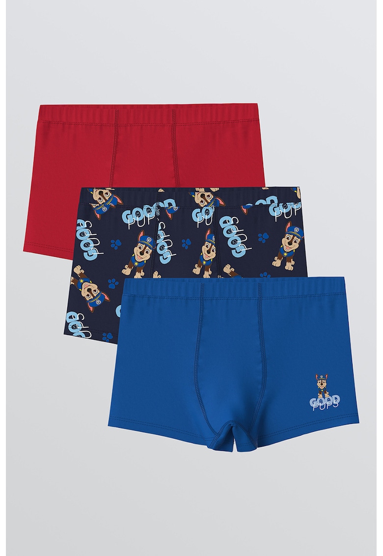 Set de boxeri din amestec de bumbac - 3 perechi - Rosu/Albastru royal/Bleumarin