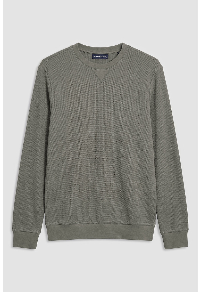 Bluza de trening cu aspect texturat cu mansete si terminatie elastice - Grej