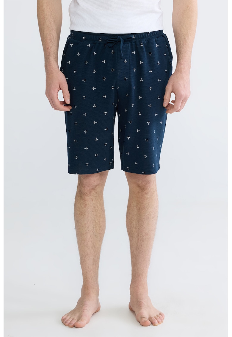 Pantaloni de pijama cu imprimeu grafic - Bleumarin