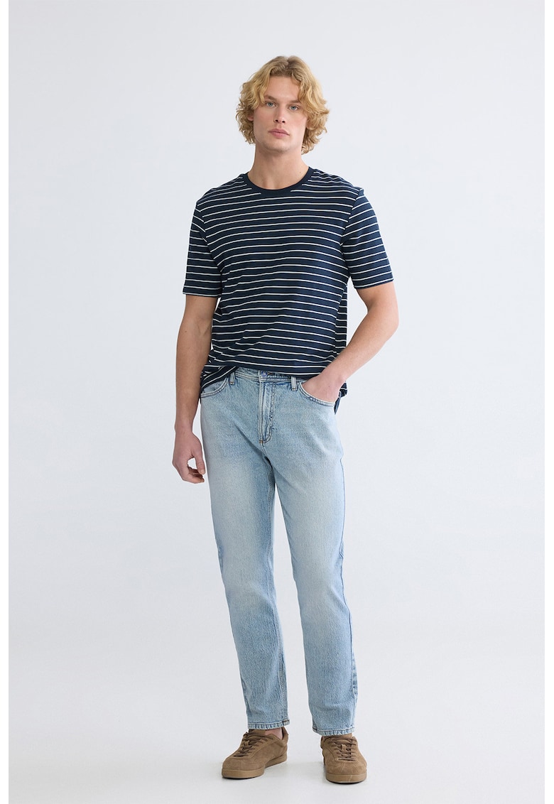 Blugi slim-fit cu talie medie - Albastru deschis
