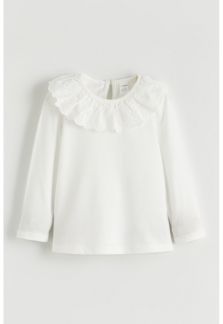 Bluza uni din bumbac - Alb