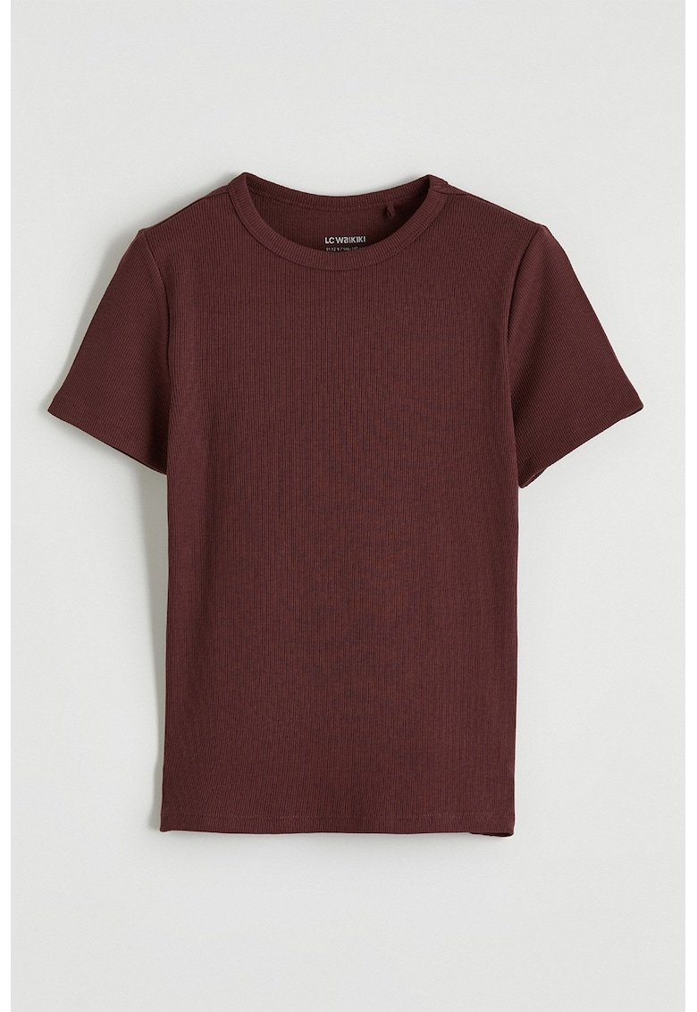 Tricou uni cu striatii - Visiniu