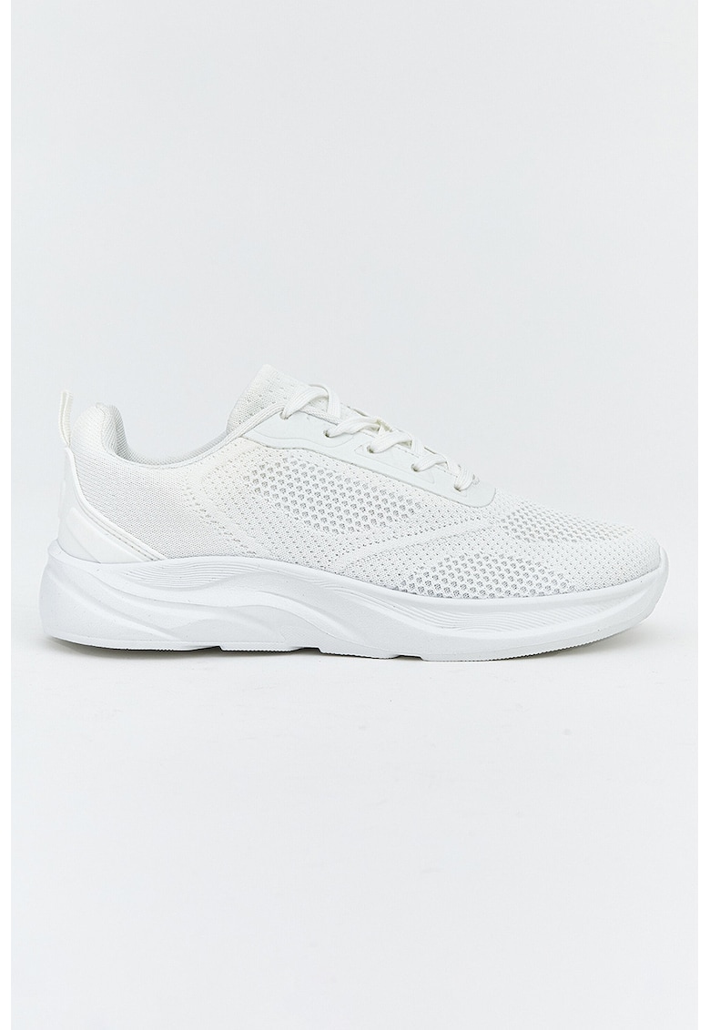 Pantofi sport low-cut din plasa cu garnituri din material sintetic - Alb optic