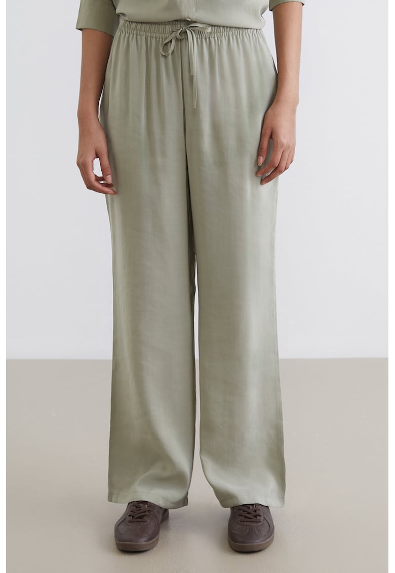 Pantaloni lejeri din amestec de modal cu buzunare - Kaki