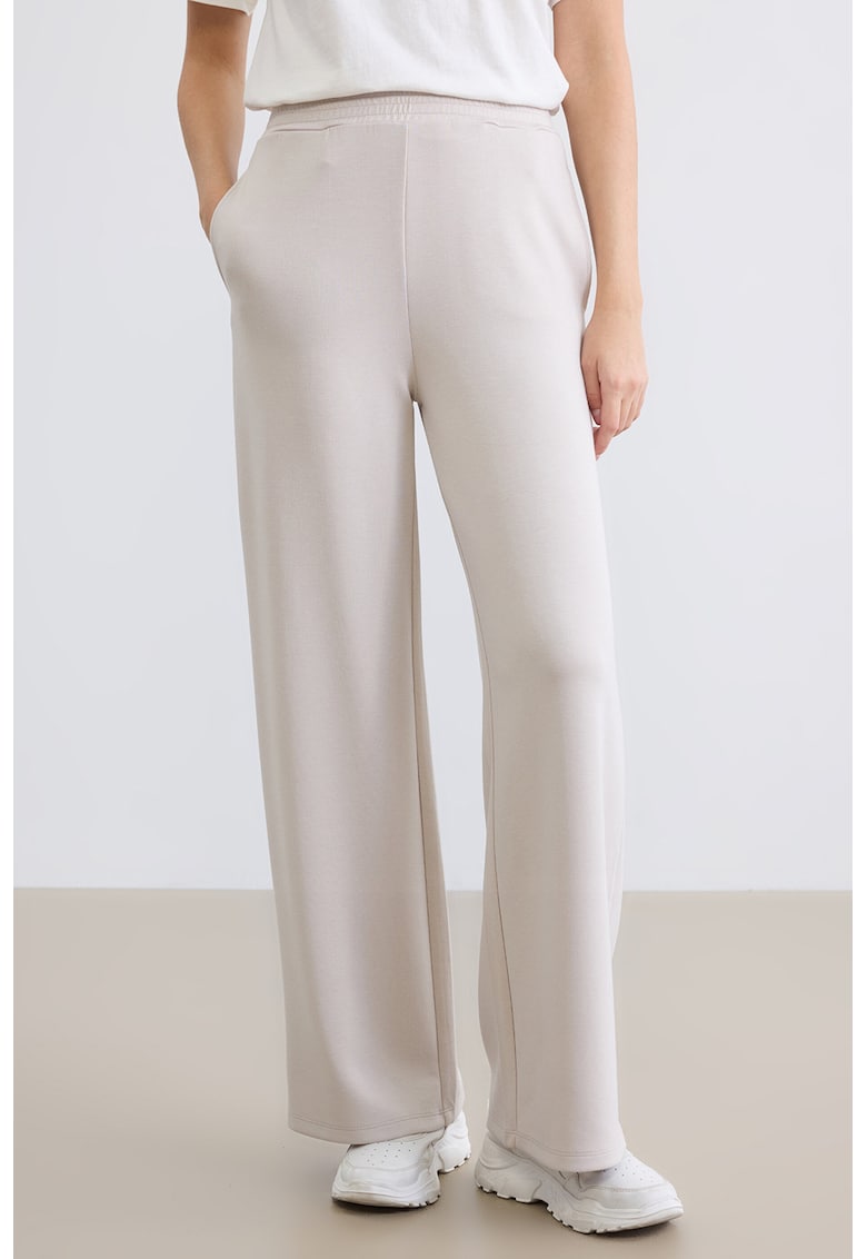 Pantaloni de trening cu croiala ampla si model uni - Gri deschis