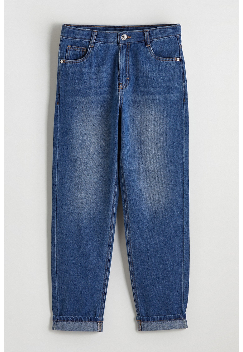 Blugi regular fit cu talie medie - Albastru