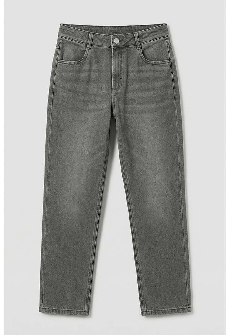Blugi regular fit cu talie medie - Gri inchis