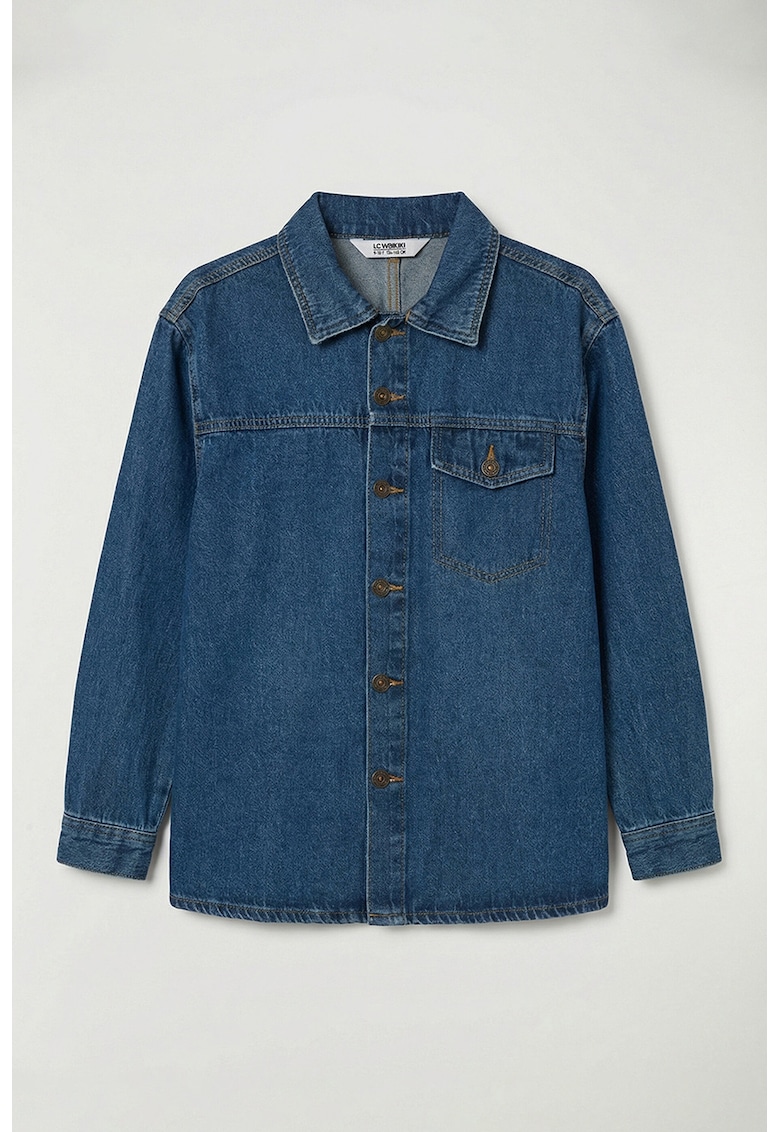Camasa regular fit din denim - Albastru inchis