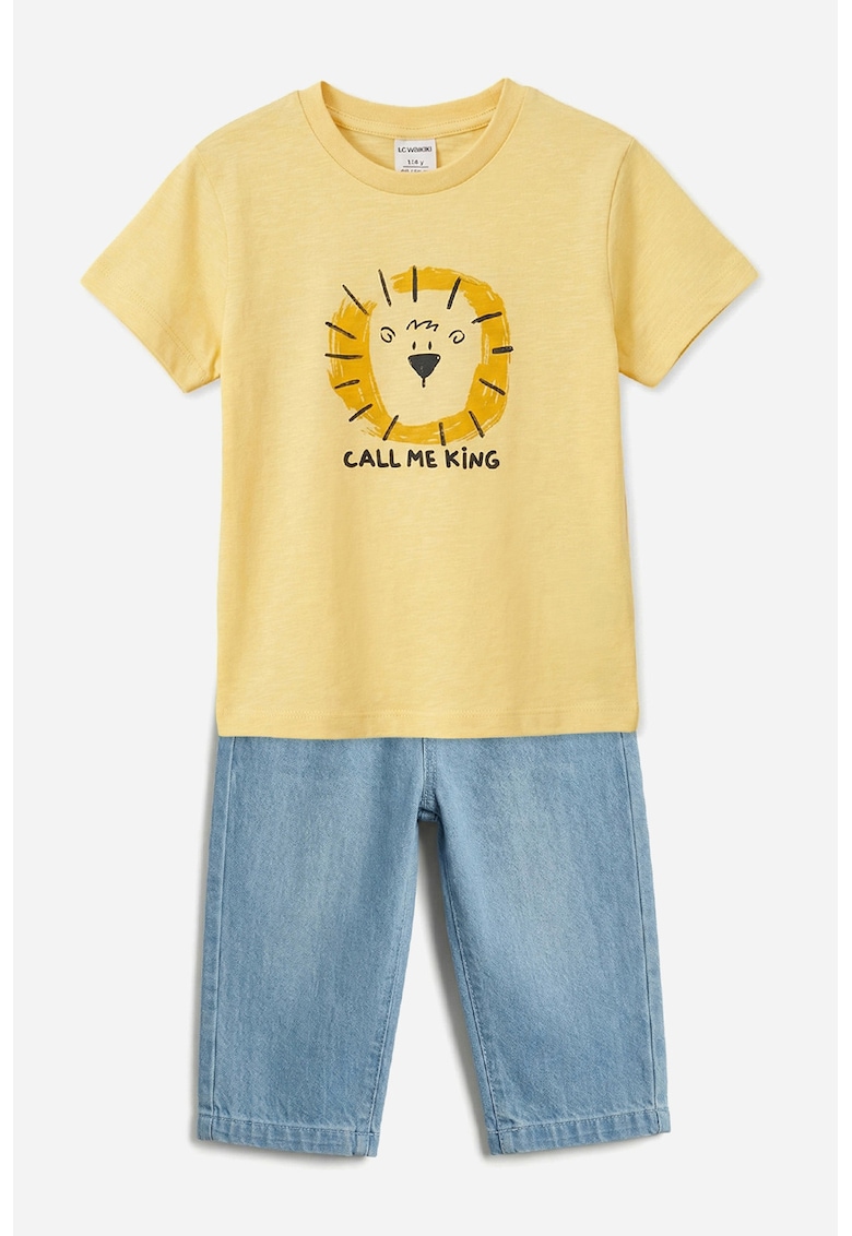 Set de tricou si blugi - Galben/Albastru deschis