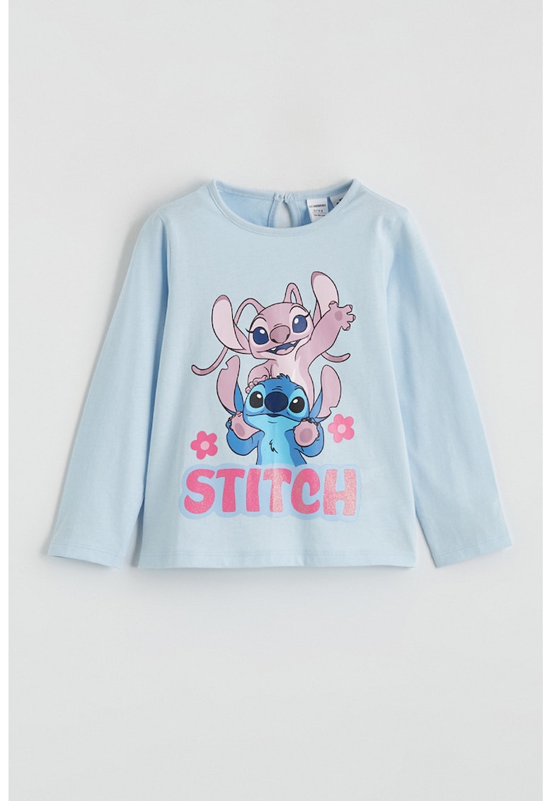 Bluza cu imprimeu Stitch - Albastru pastel