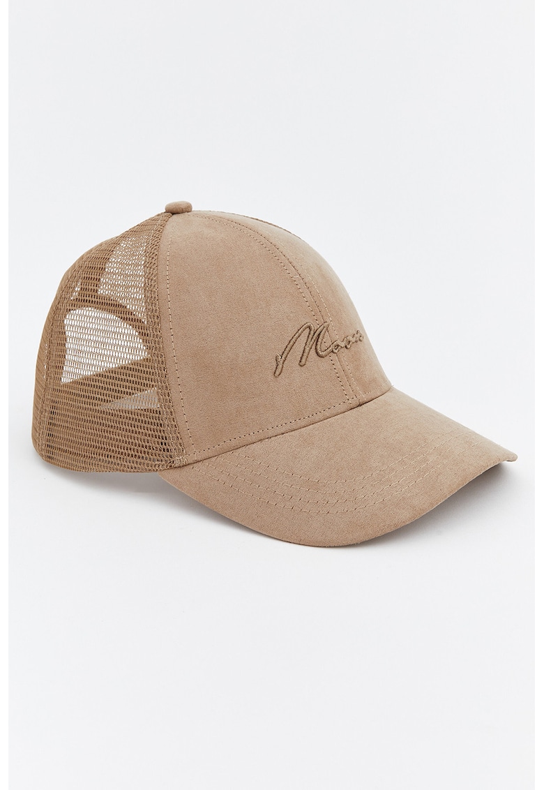 Sapca trucker cu imprimeu text - Maro camel