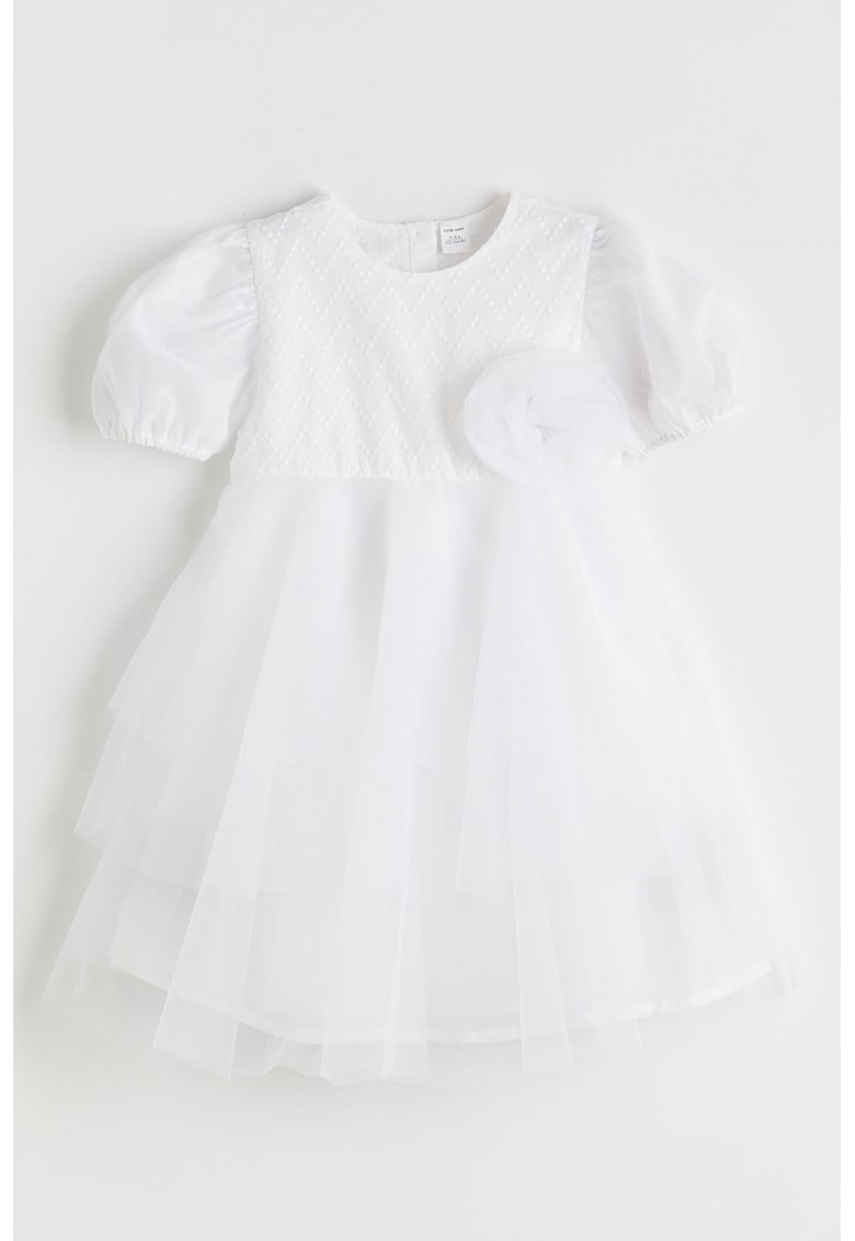 Rochie stratificata din tul - Alb
