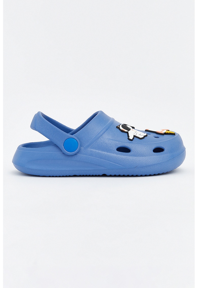 Saboti slingback cu imprimeu austronaut - Alb/Negru/Albastru inchis