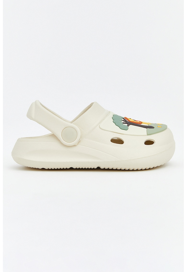 Saboti slingback Safari Animals - Portocaliu/Verde aquamarin/Bej deschis