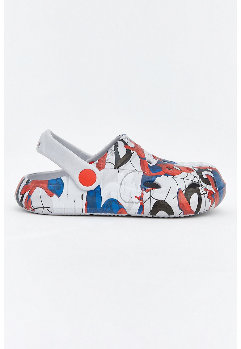 Saboti slingback cu imprimeu Spider-Man - Rosu/Gri deschis/Albastru royal