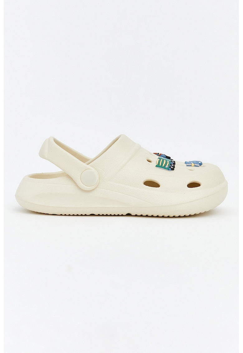 Saboti slingback cu varf rotund - Verde/Albastru/Crem