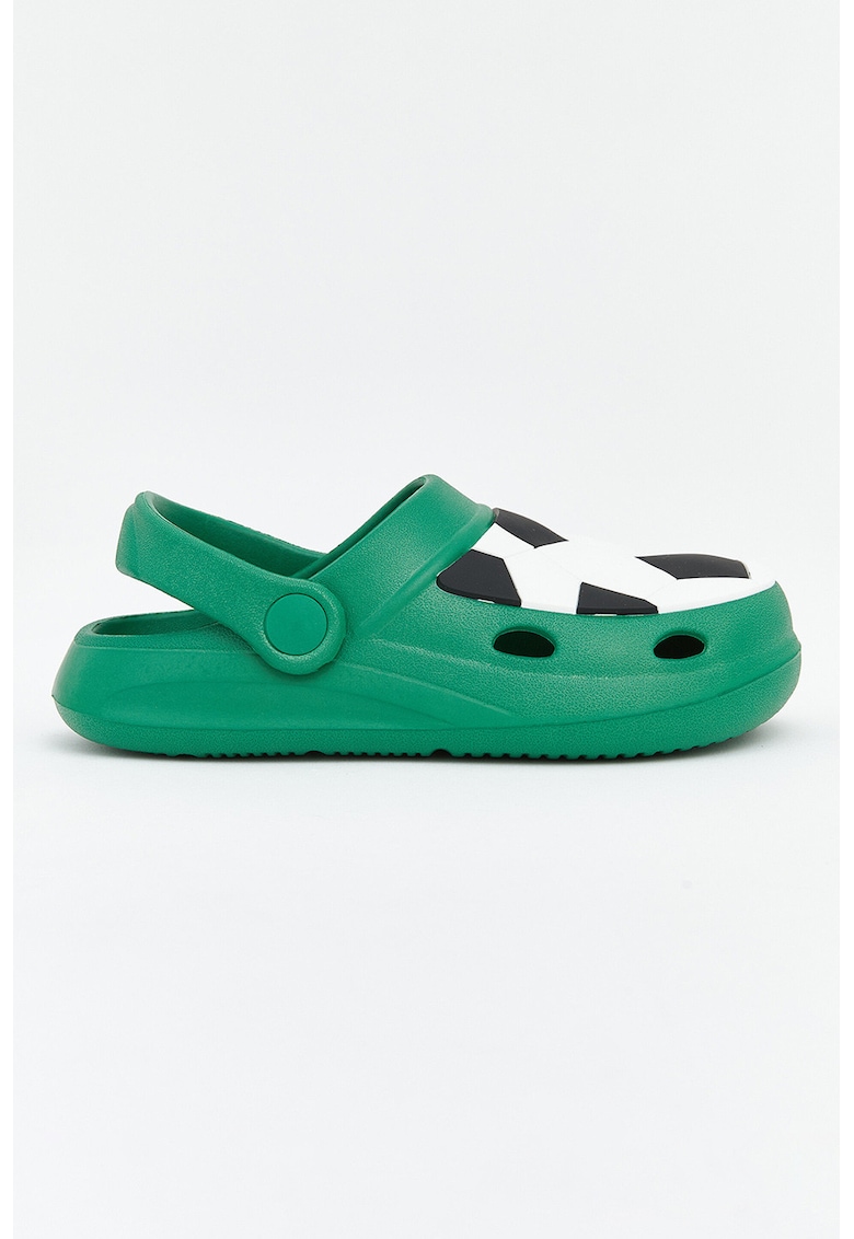 Saboti slingback - Alb/Verde/Negru