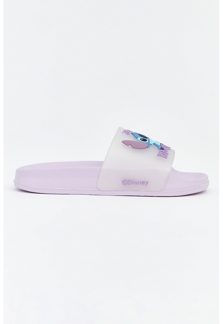 Papuci cu design desene animate - Lila/Transparent