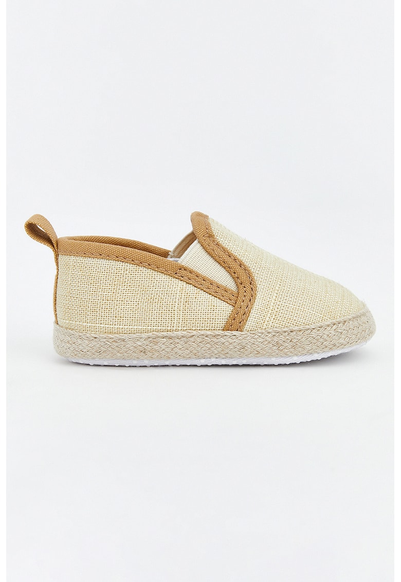 Pantofi flatform din material textil - Caramel/Bej deschis