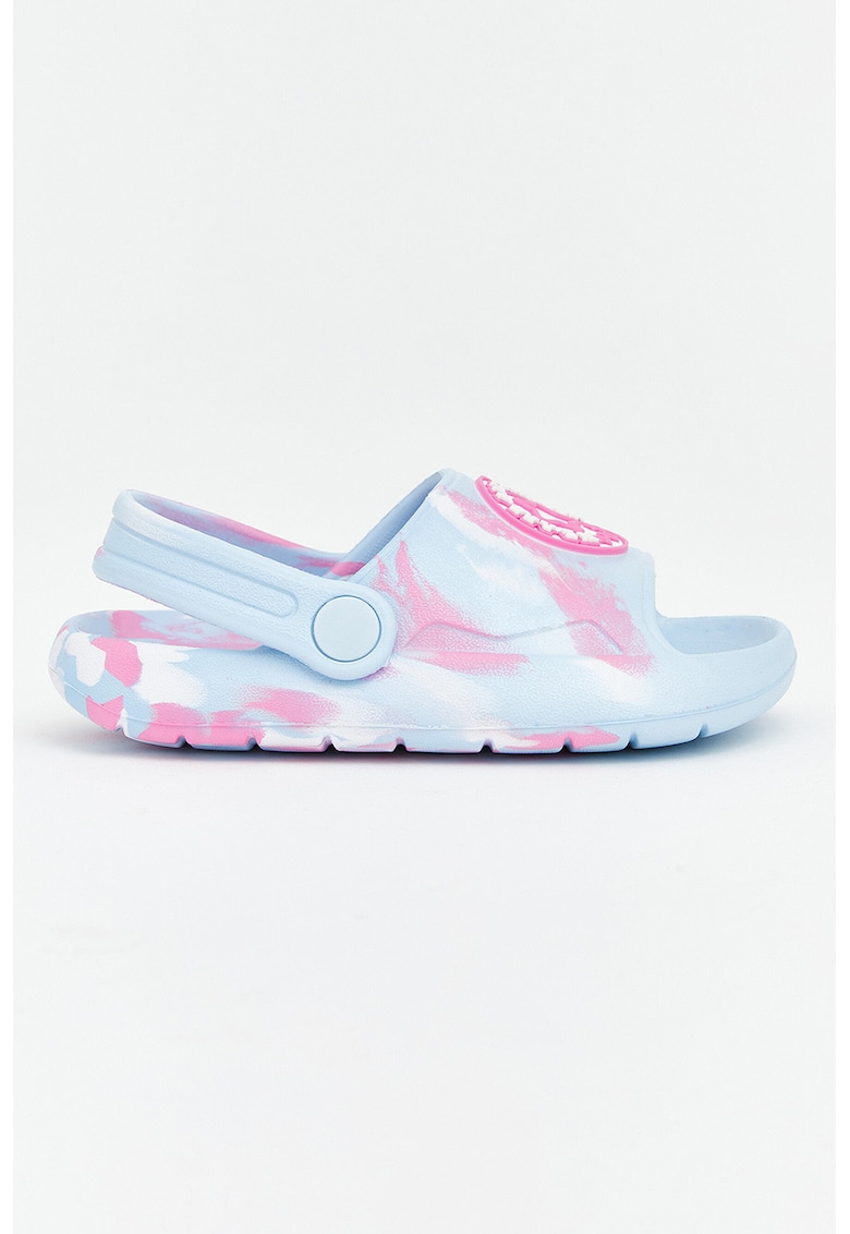 Papuci cu model tie-dye - Alb/Roz pastel/Albastru glaciar