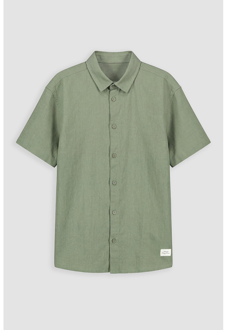 Camasa cu model uni si guler clasic - Verde fistic