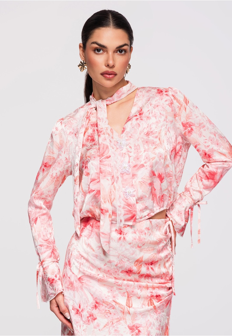 Camasa model floral OW-SH-E0033 - Roz