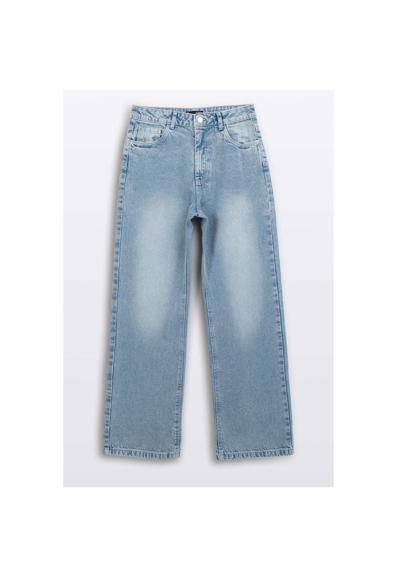 Blugi drepti cu aspect decolorat