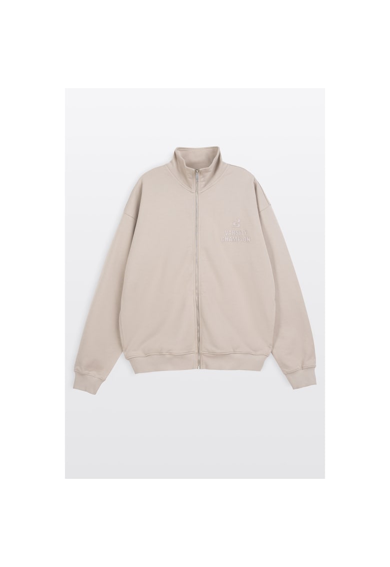 Bluza de trening cu fermoar si mansete elastice