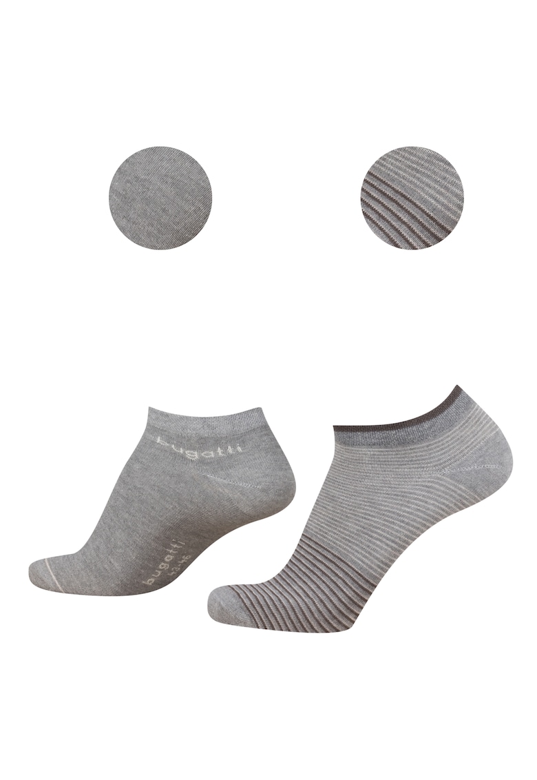 Sosete Scurte Barbati Set 2 Perechi Gri din Bumbac - 61122 - Gri