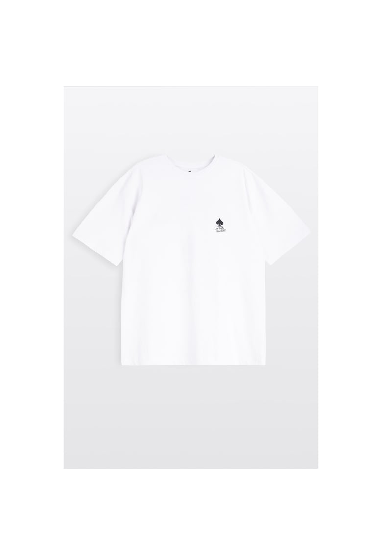Tricou lejer cu imprimeu grafic pe spate
