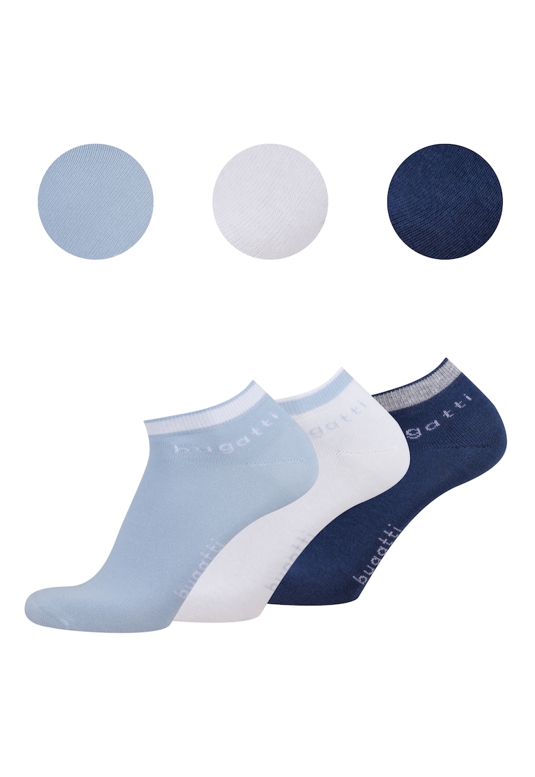 Sosete Scurte Barbati Set 3 Perechi - 6138 - Alb | Albastru