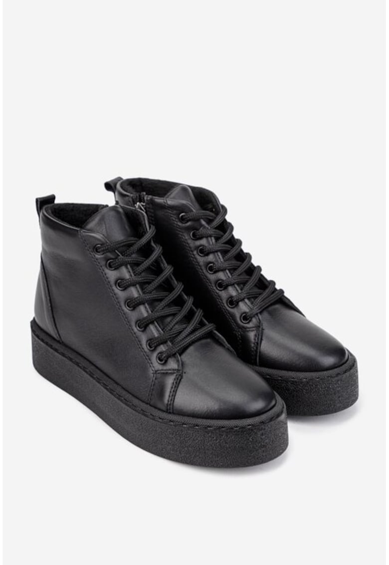 Ghete piele naturala negre dama - Negru