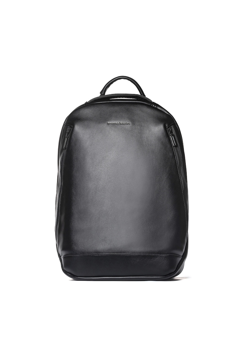 Rucsac din piele ecologica cu detaliu logo - Negru