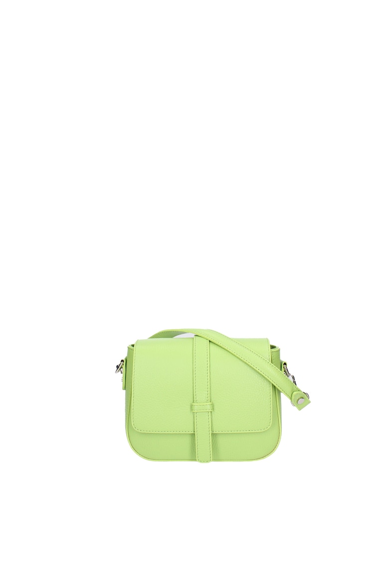 Geanta crossbody din piele cu clapa - Verde