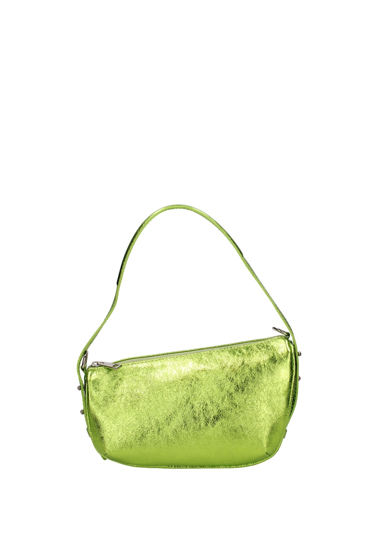 Geanta de piele cu bareta detasabila - Verde deschis