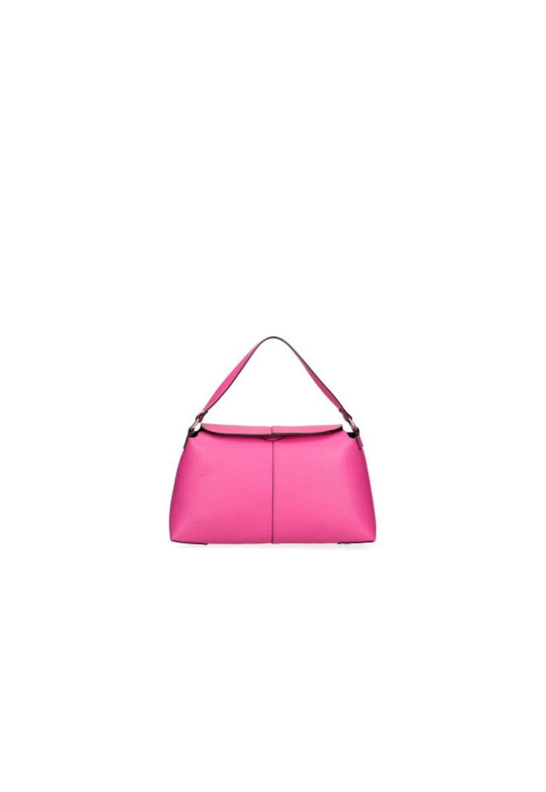 Geanta de piele cu maner si bareta detasabila - Fucsia