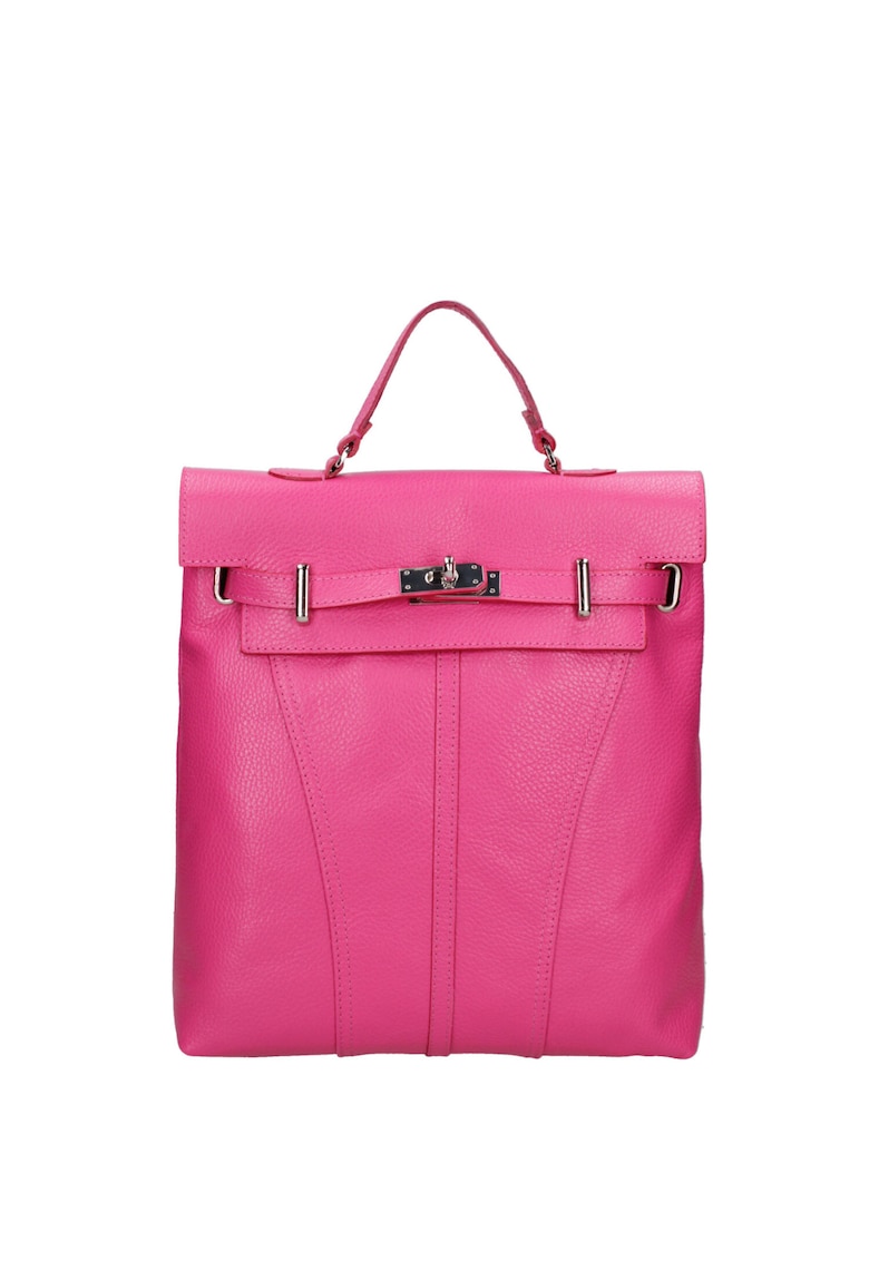 Rucsac convertibil de piele - Fucsia