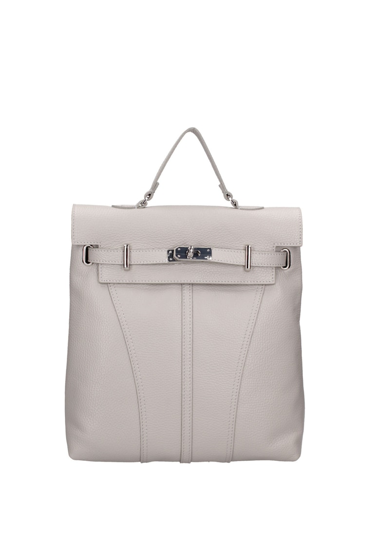 Rucsac convertibil de piele - Gri deschis