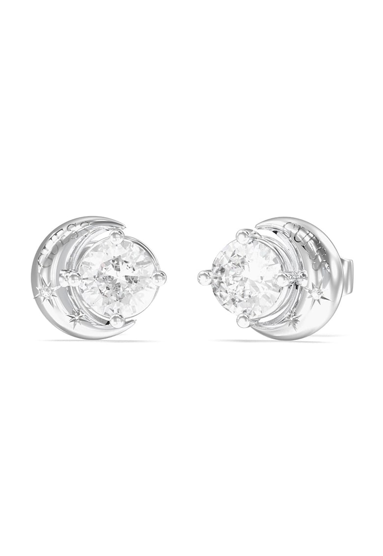 Cercei cu tija decorati cu cristale zirconia - Argintiu